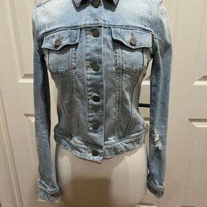 PAIGE Light Wash Blue Denim Jacket